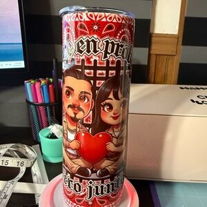 Red and Black Couple Graphic Tumbler